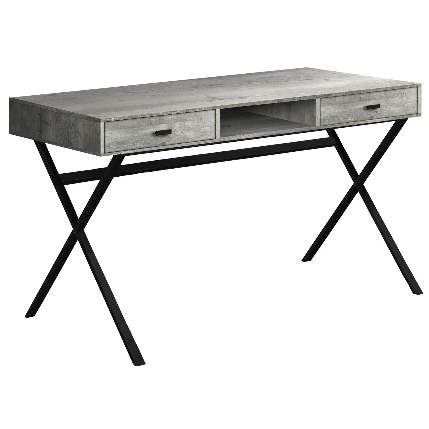 24" White Rectangular Computer Desk With Two Drawers