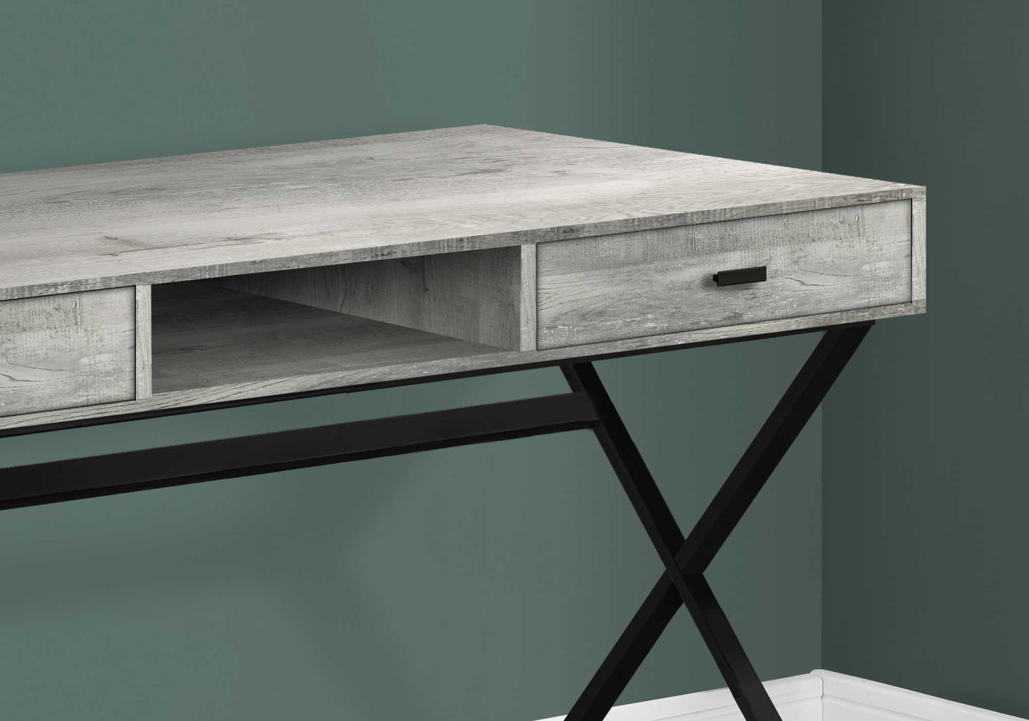 24" White Rectangular Computer Desk With Two Drawers