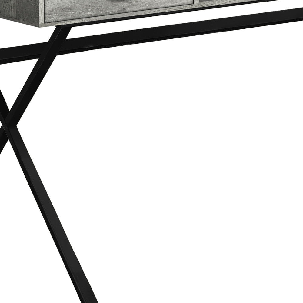 24" White Rectangular Computer Desk With Two Drawers