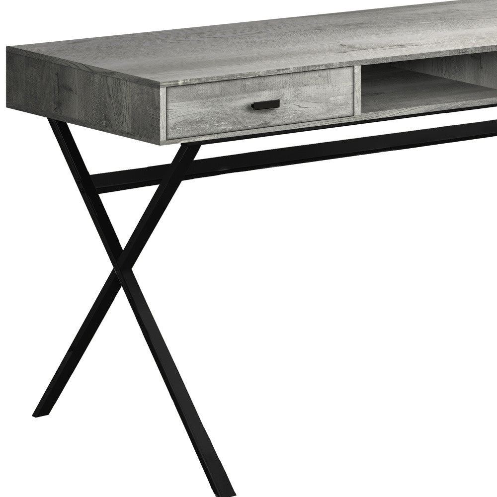 24" White Rectangular Computer Desk With Two Drawers