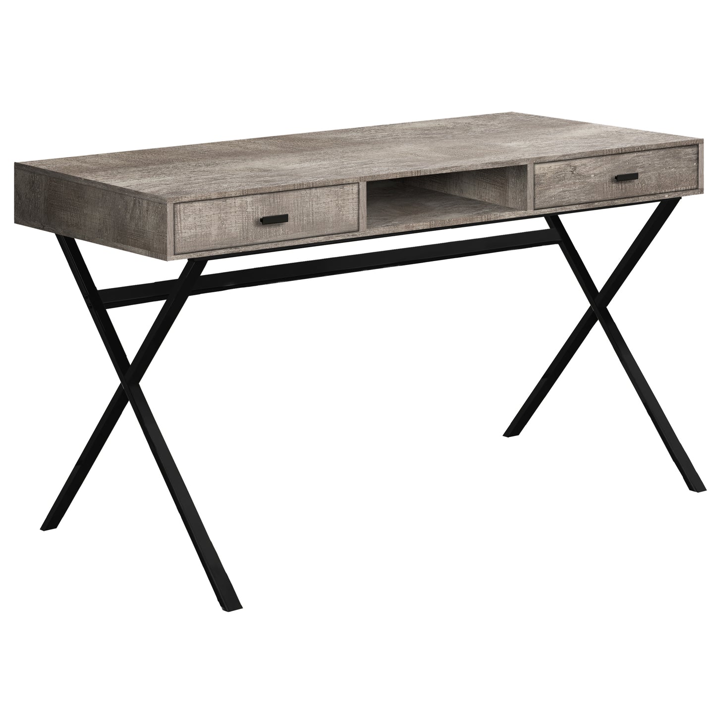 24" White Rectangular Computer Desk With Two Drawers