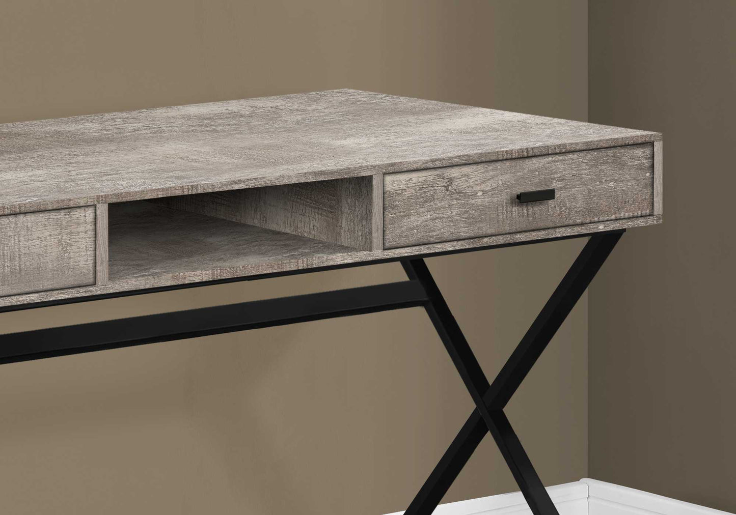 24" White Rectangular Computer Desk With Two Drawers