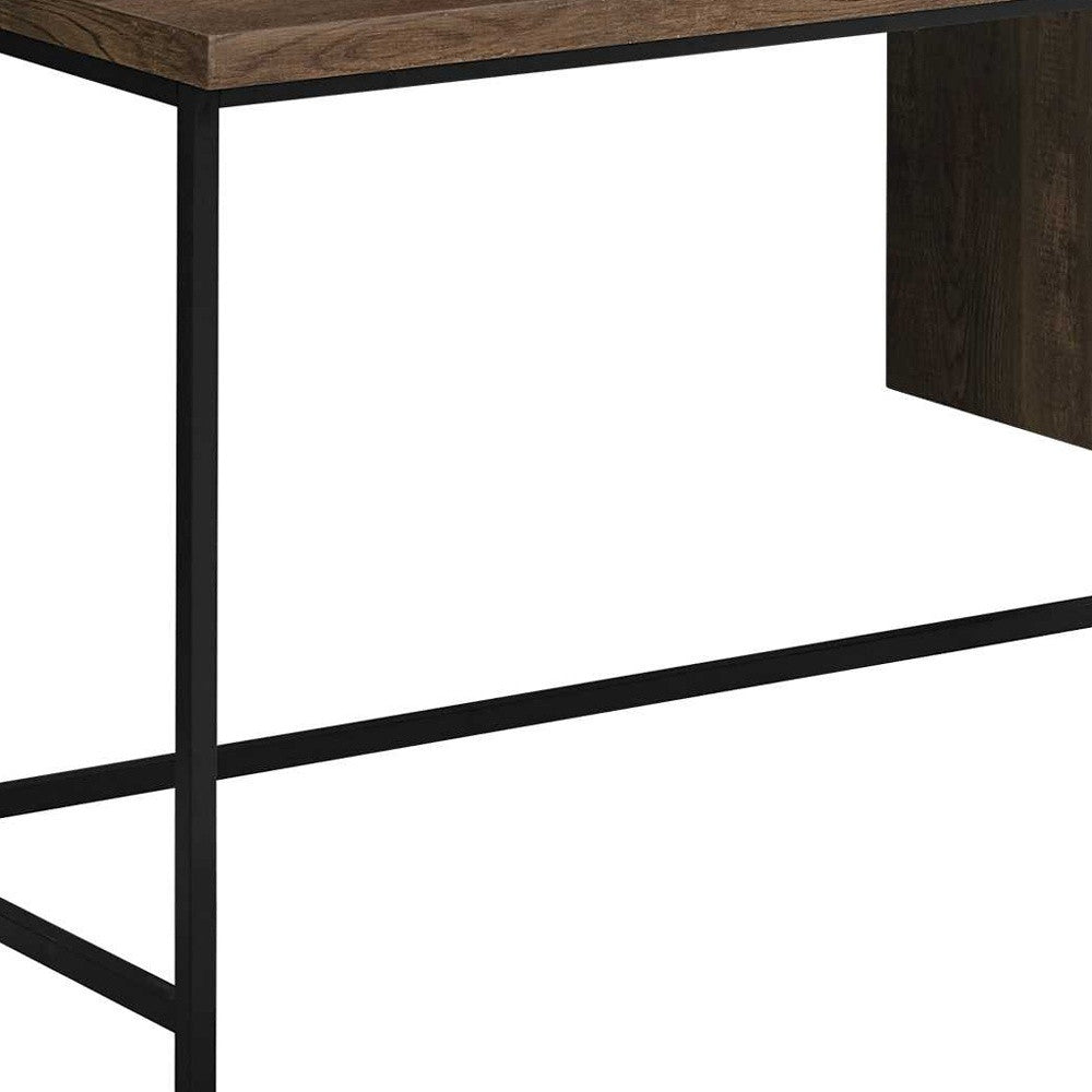24" Brown Rectangular Computer Desk With Three Drawers