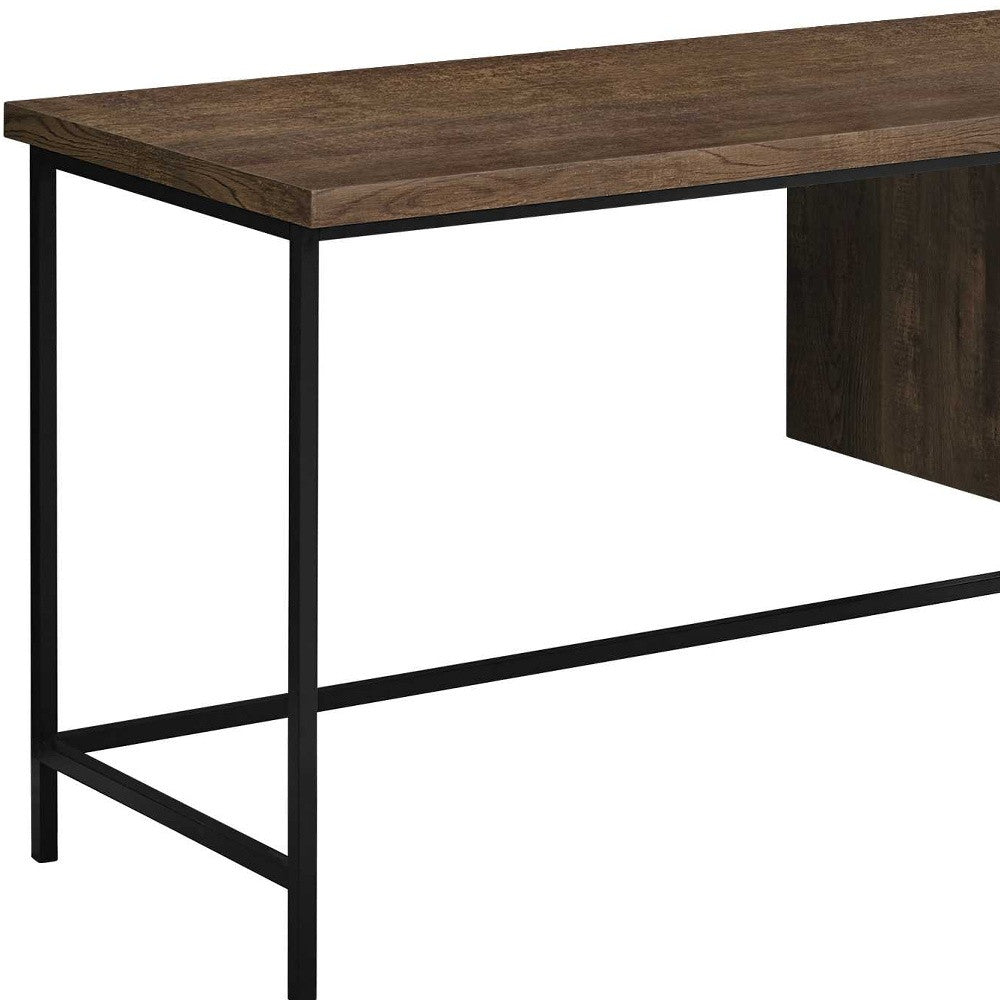 24" Brown Rectangular Computer Desk With Three Drawers
