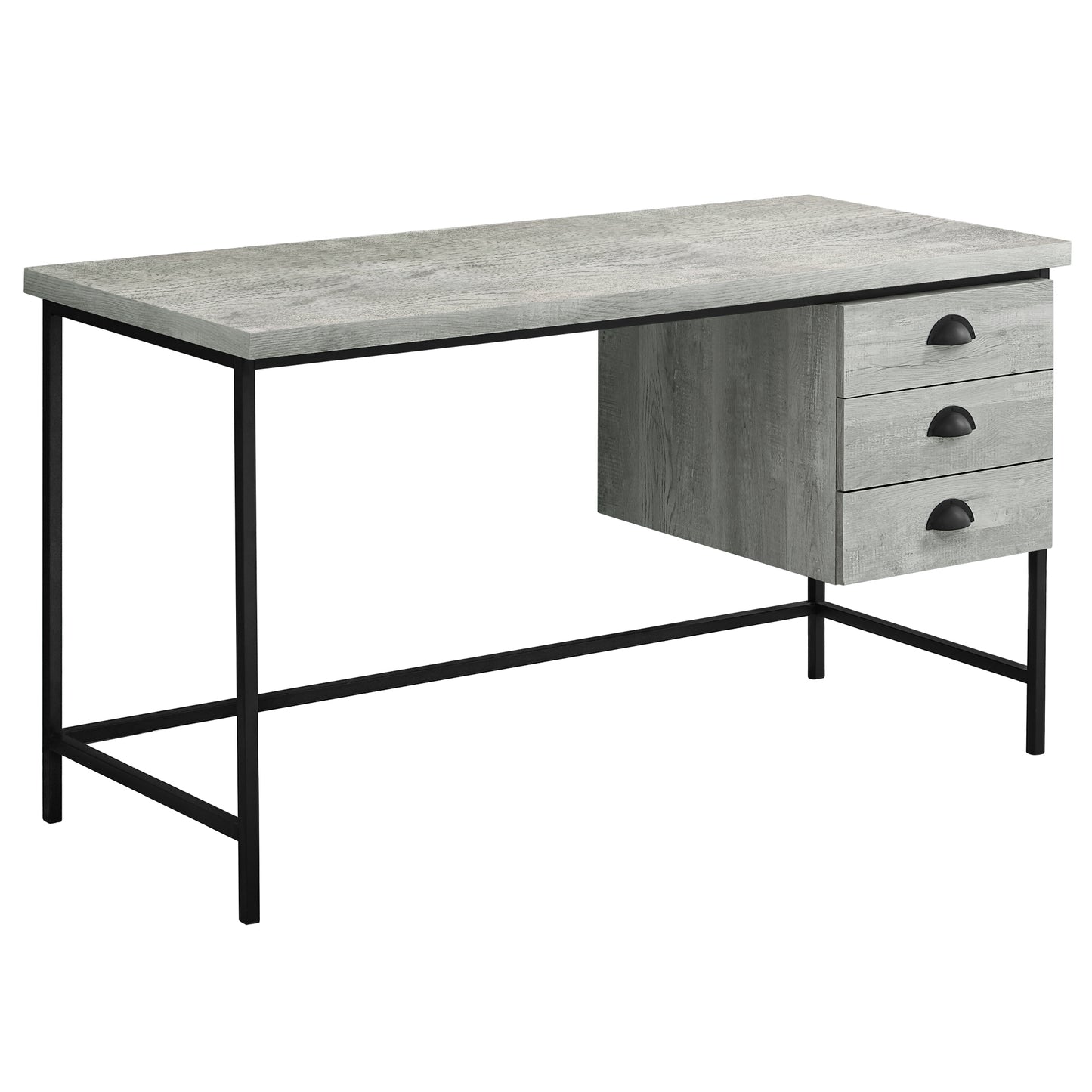 24" Brown Rectangular Computer Desk With Three Drawers