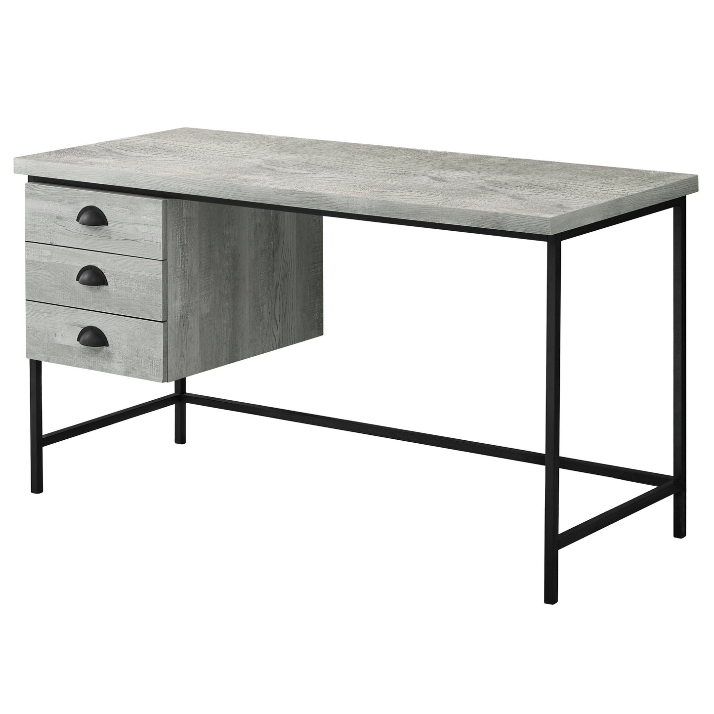 24" Brown Rectangular Computer Desk With Three Drawers