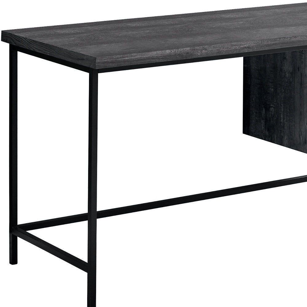 24" Brown Rectangular Computer Desk With Three Drawers