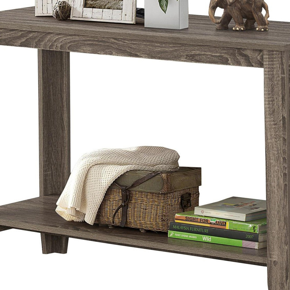 44" Taupe Console Table With Storage