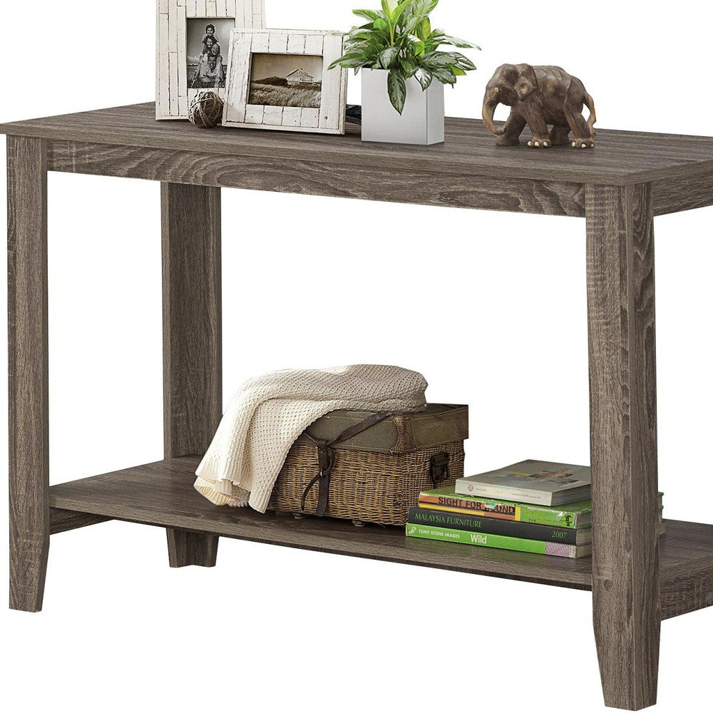 44" Taupe Console Table With Storage