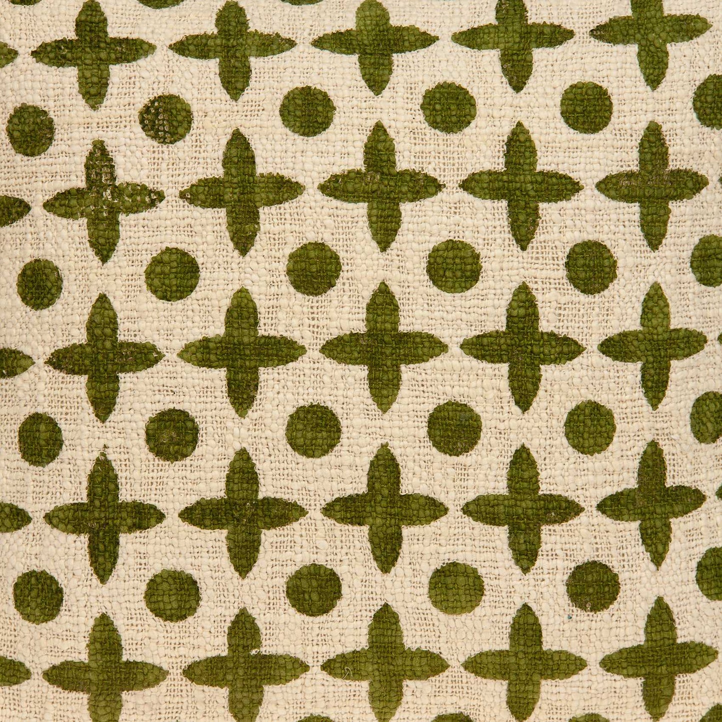18" X 7" X 18" Transitional Beige Printed Pillow Cover With Poly Insert