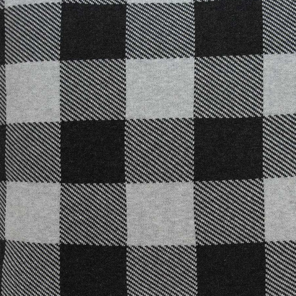 Square Buffalo Check Gray Accent Pillow