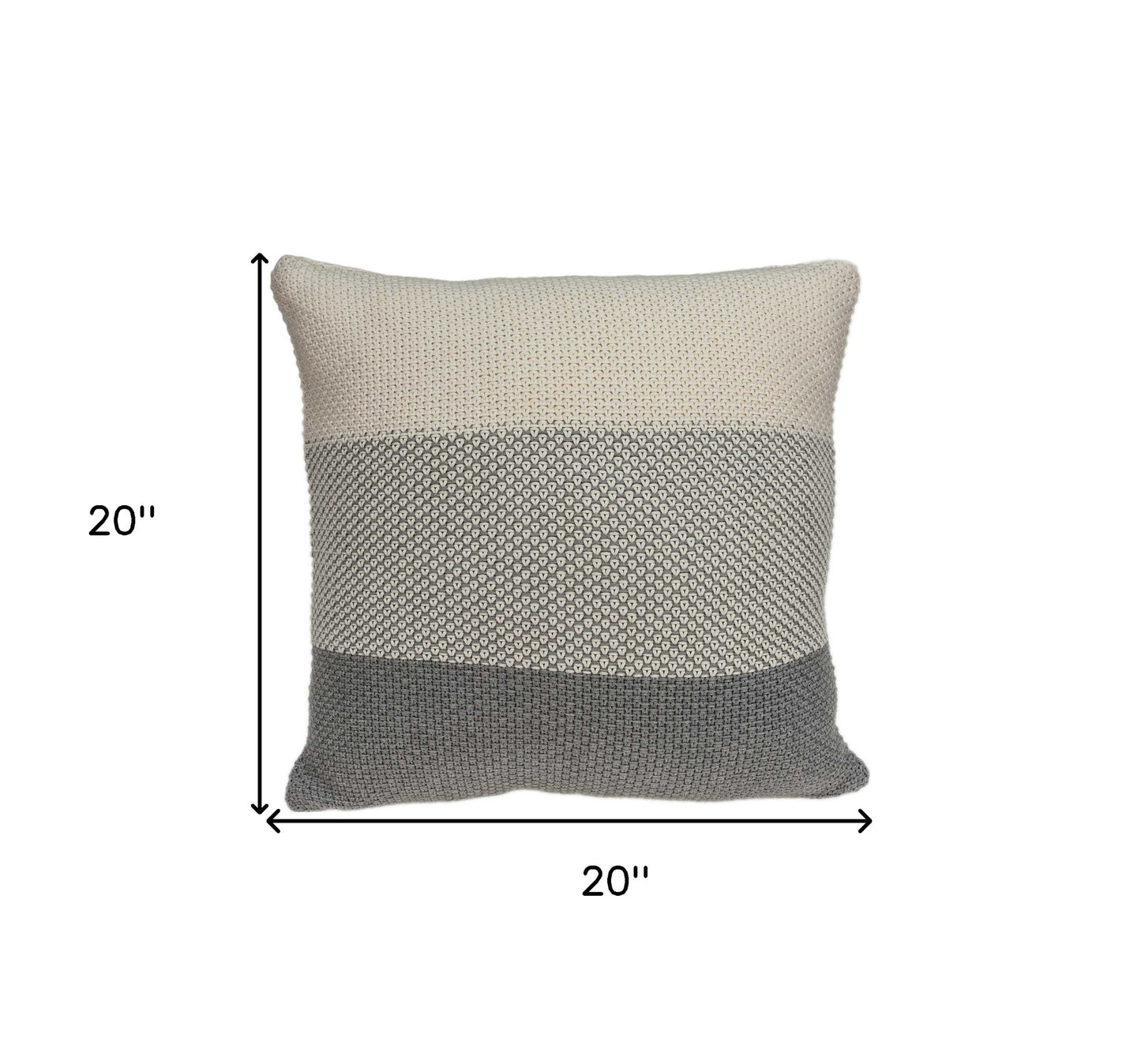 20" X 7" X 20" Transitional Tan Cotton Pillow Cover With Poly Insert