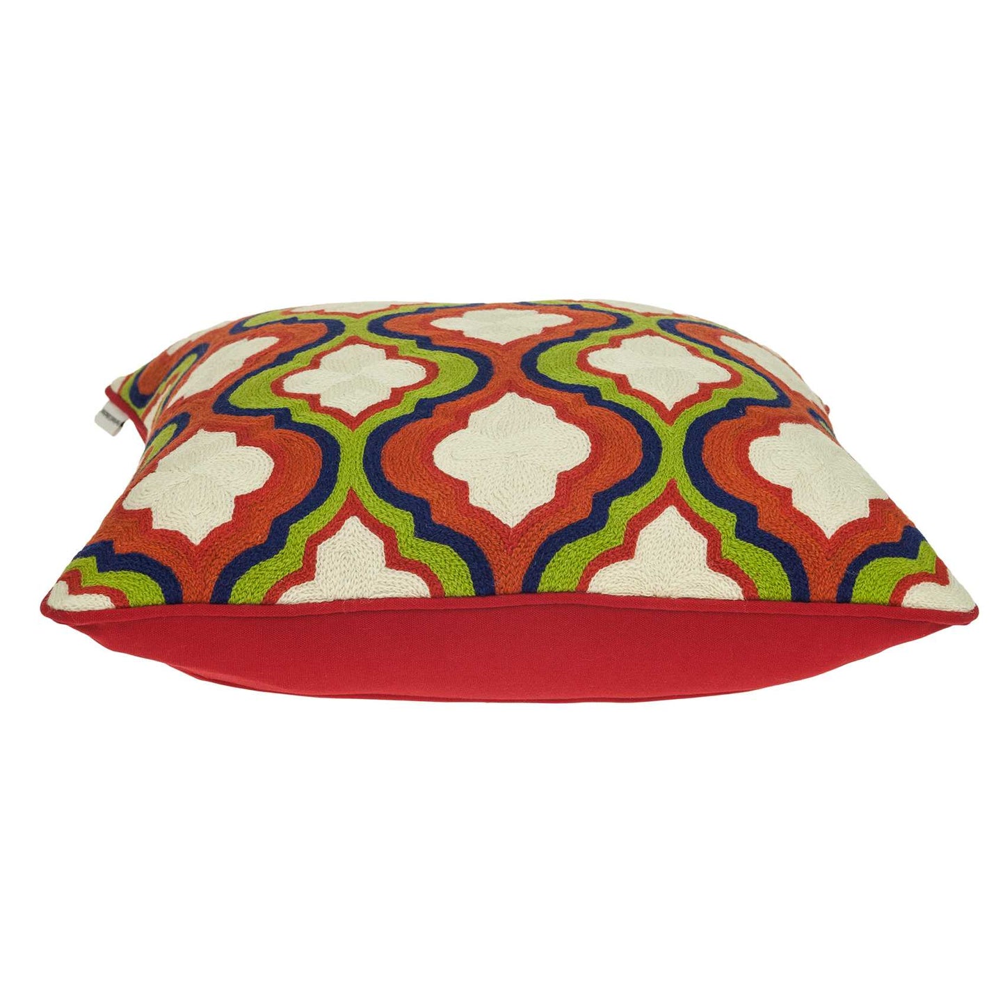 20" X 7" X 20" Handmade Transitional Red And Brown Pillow Cover With Poly Insert