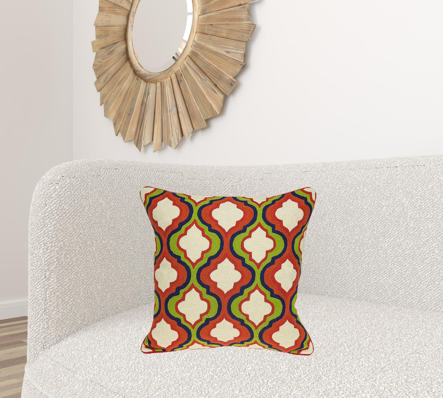 20" X 7" X 20" Handmade Transitional Red And Brown Pillow Cover With Poly Insert