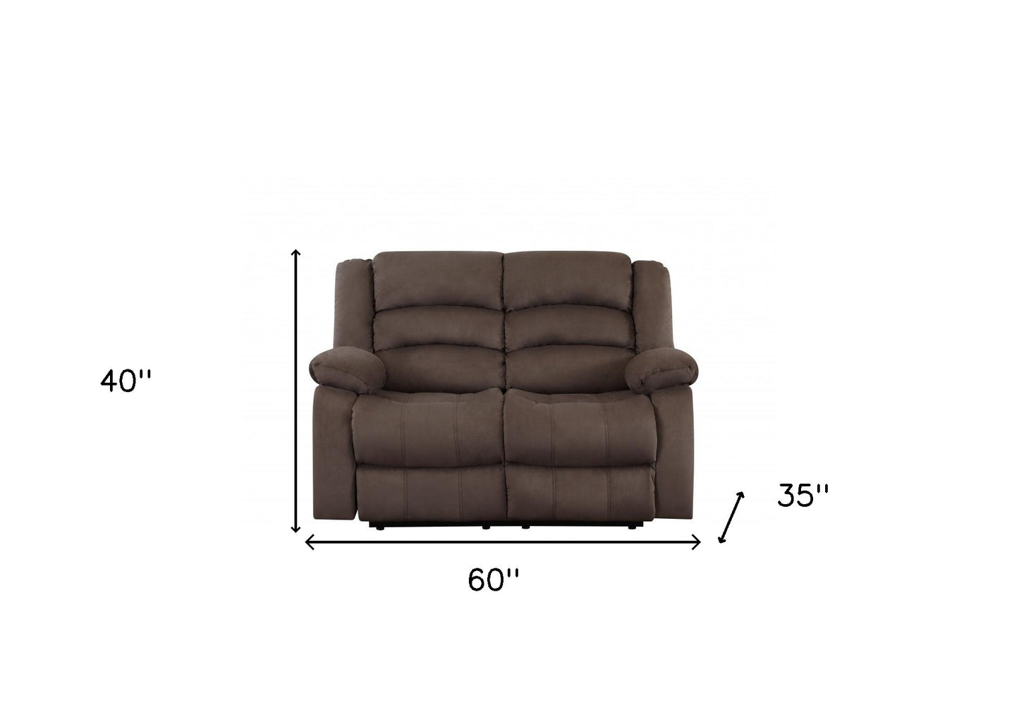 Three Piece Indoor Brown Microsuede Six Person Seating Set