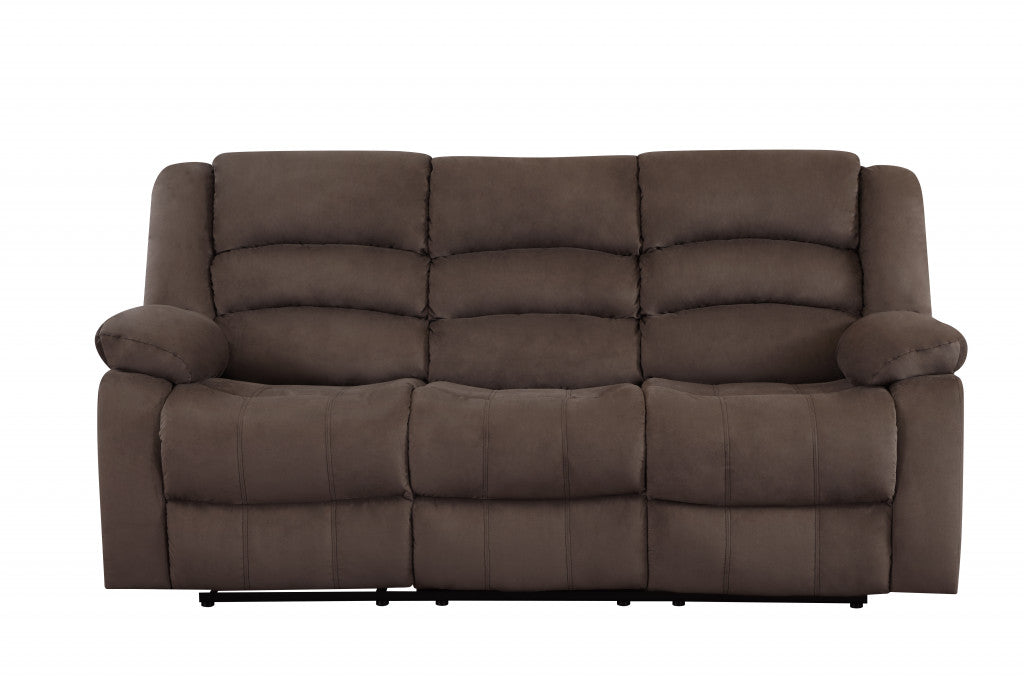 Three Piece Indoor Brown Microsuede Six Person Seating Set