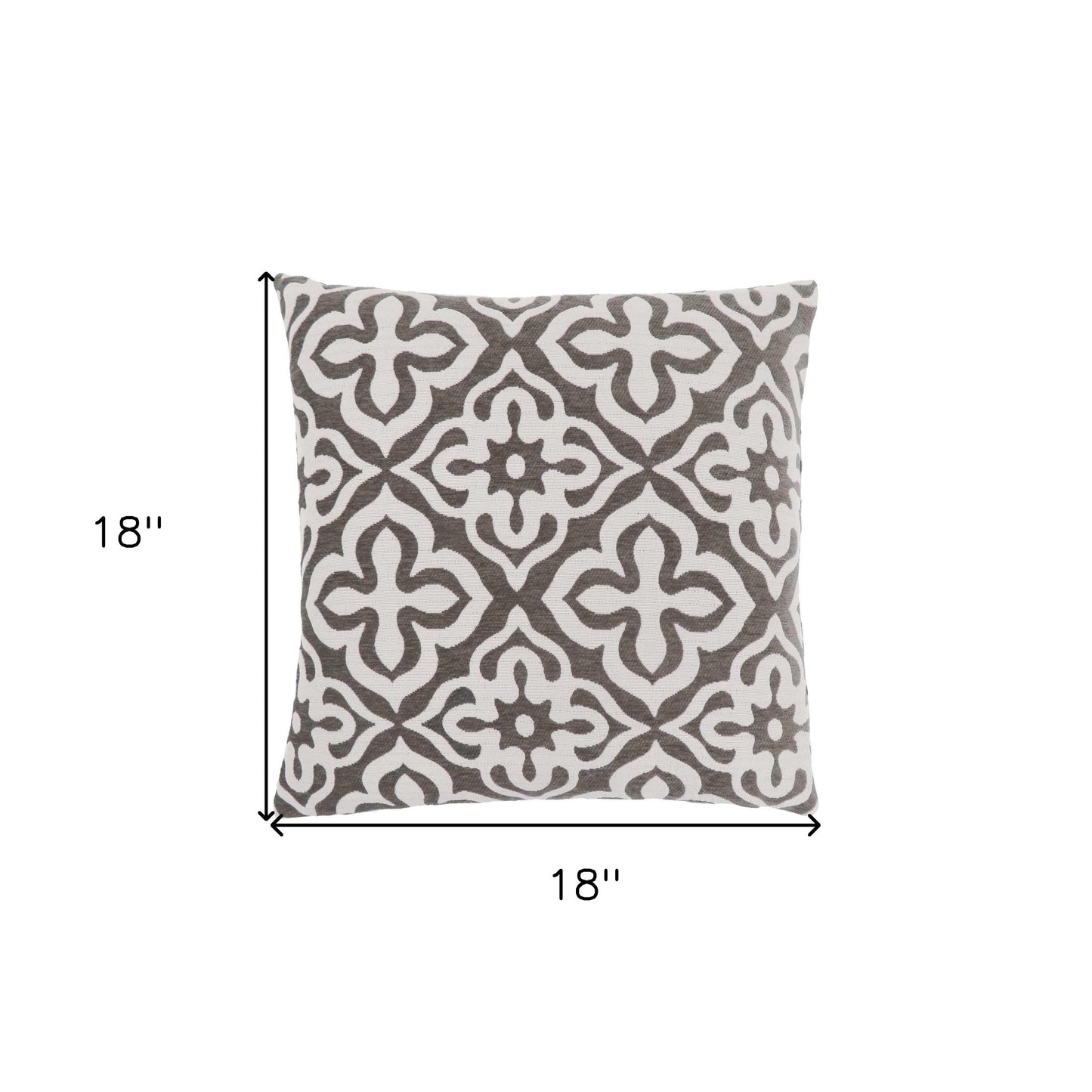 18" X 18" Blue and White Polyester Geometric Zippered Pillow