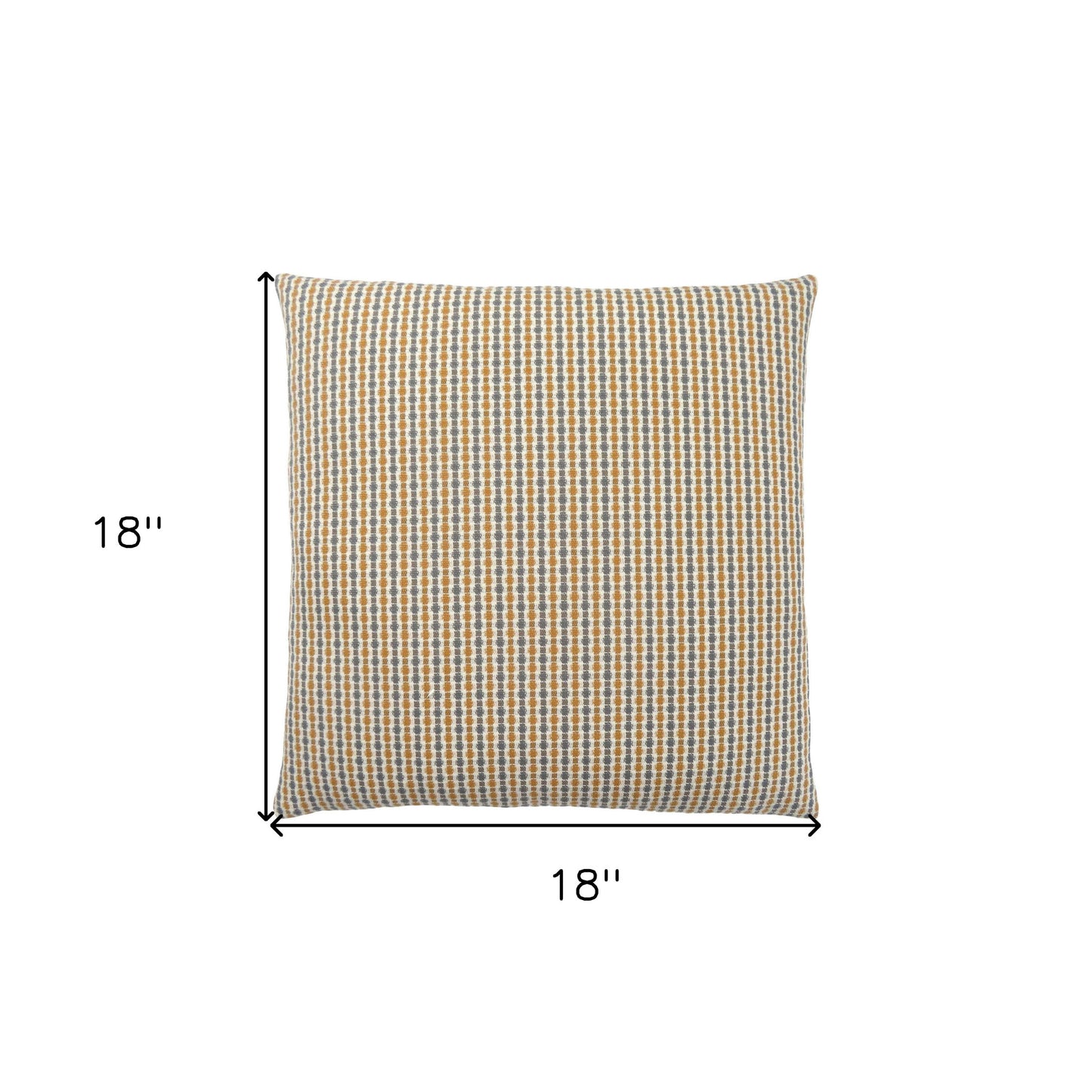 18" X 18" Taupe Polyester Striped Zippered Pillow
