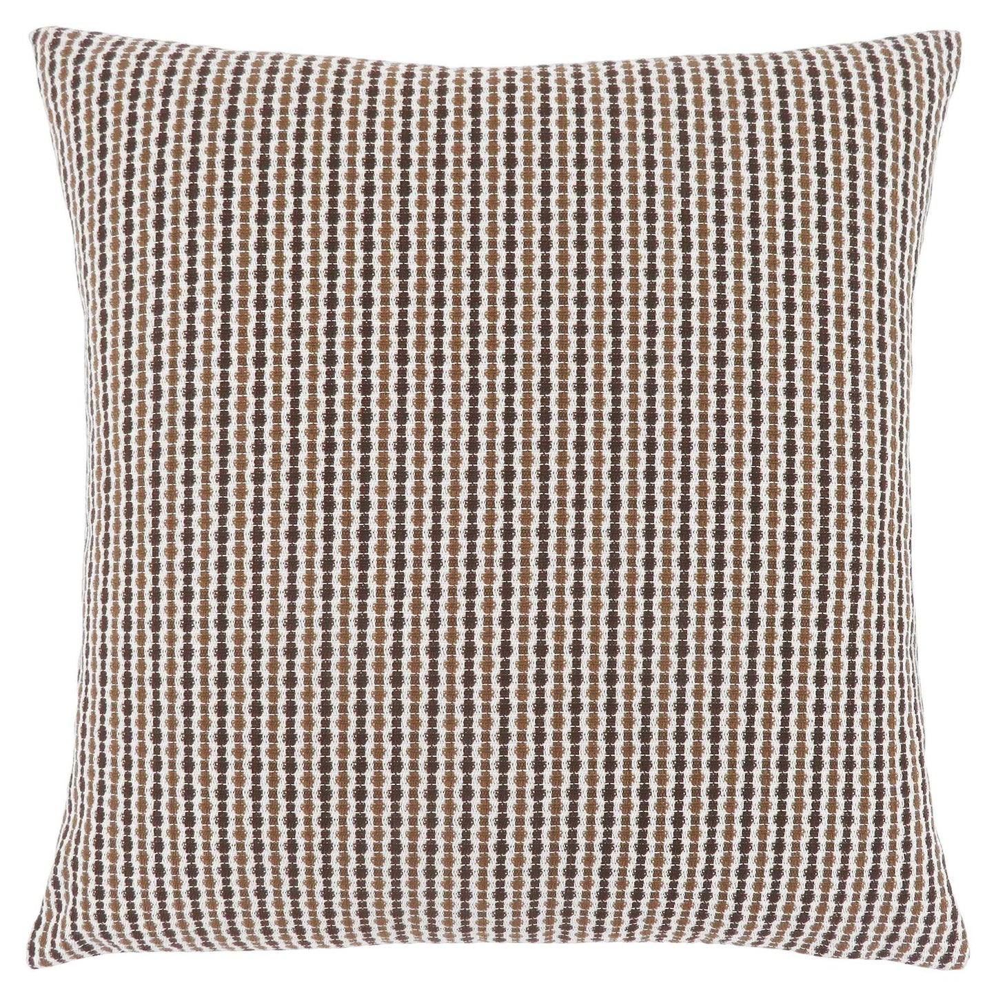 18" X 18" Taupe Polyester Striped Zippered Pillow