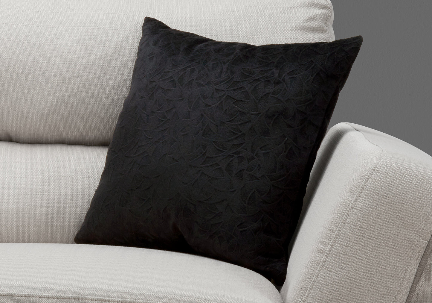 18" X 18" Taupe Velvet Polyester Abstract Zippered Pillow