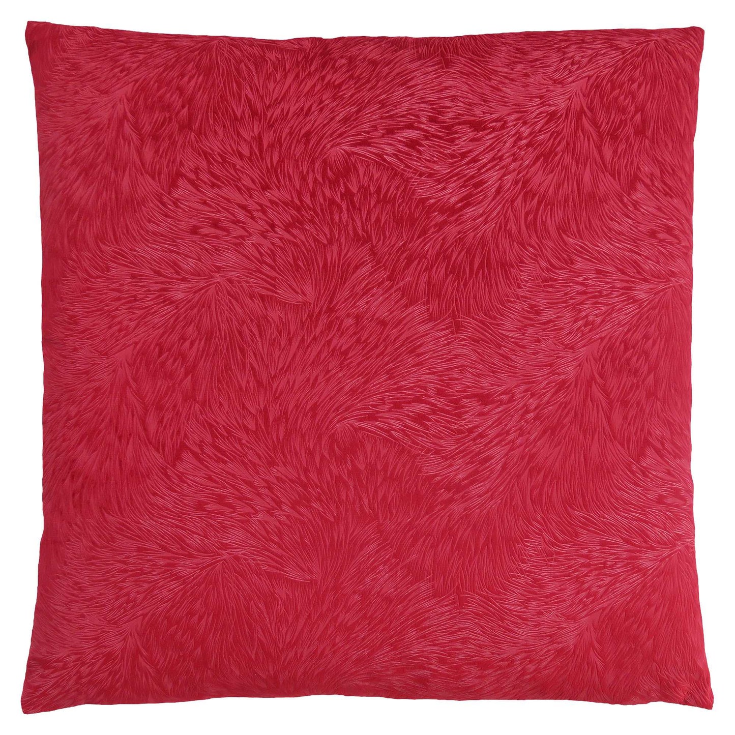 18" X 18" Red Velvet Polyester Feather Zippered Pillow
