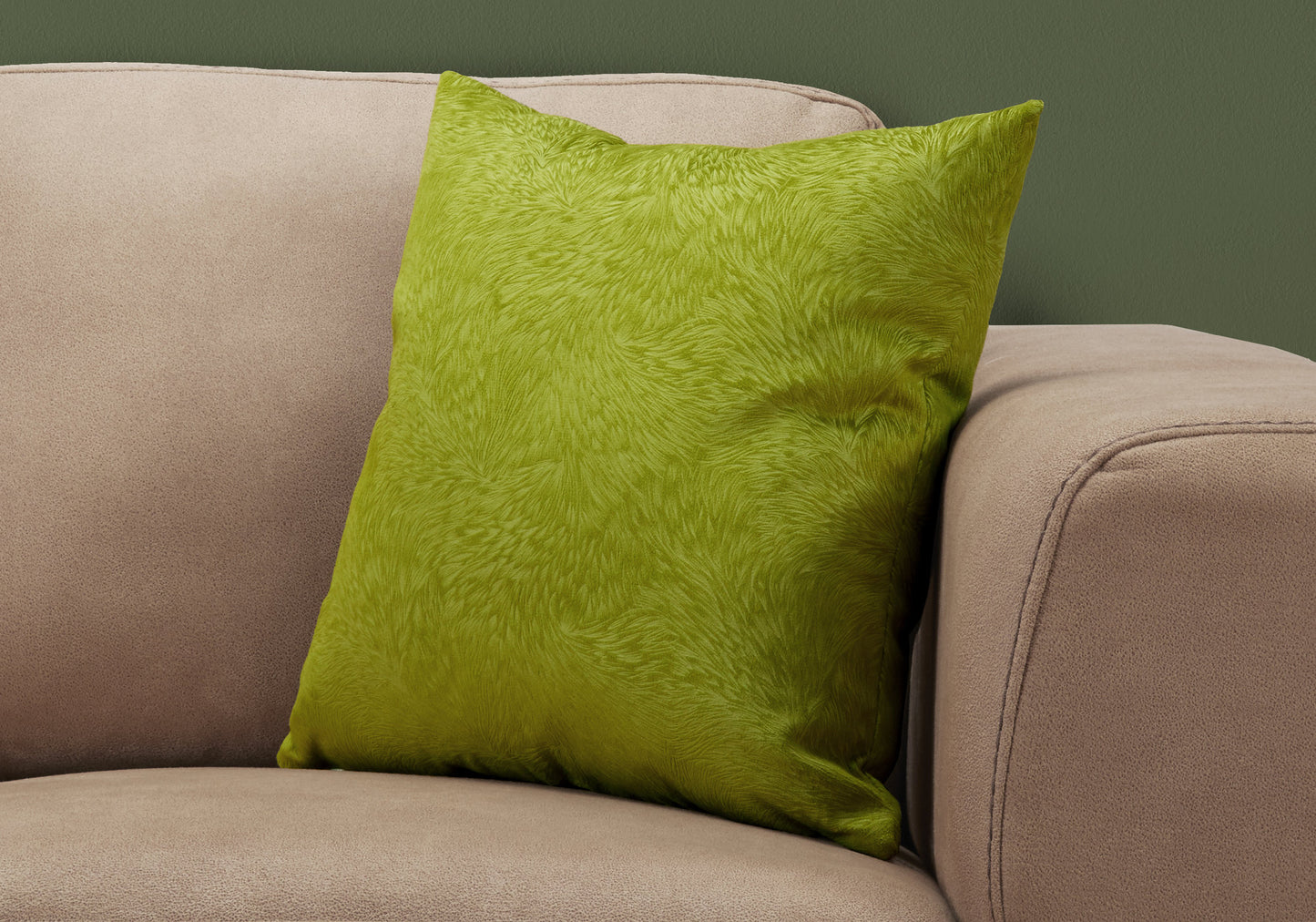 18" X 18" Red Velvet Polyester Feather Zippered Pillow