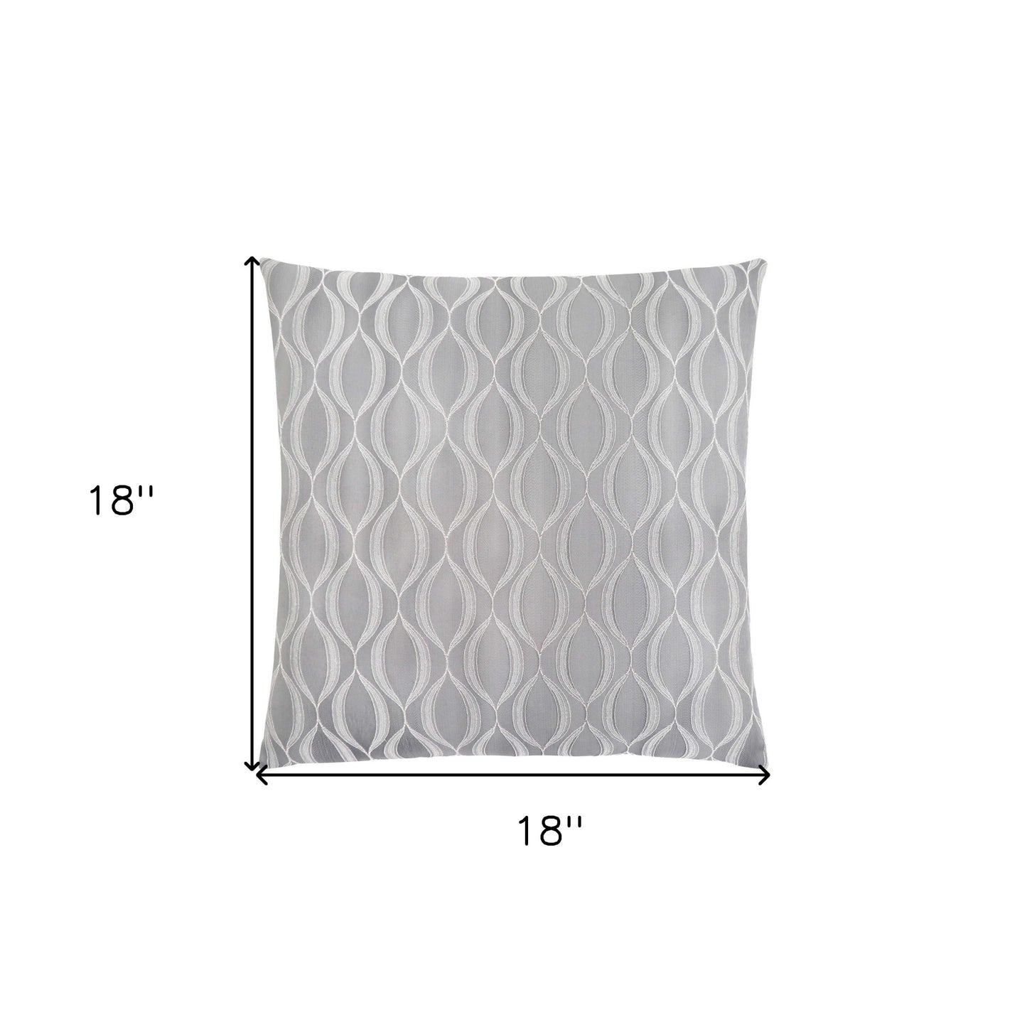 18" X 18" Taupe Polyester Ogee Zippered Pillow
