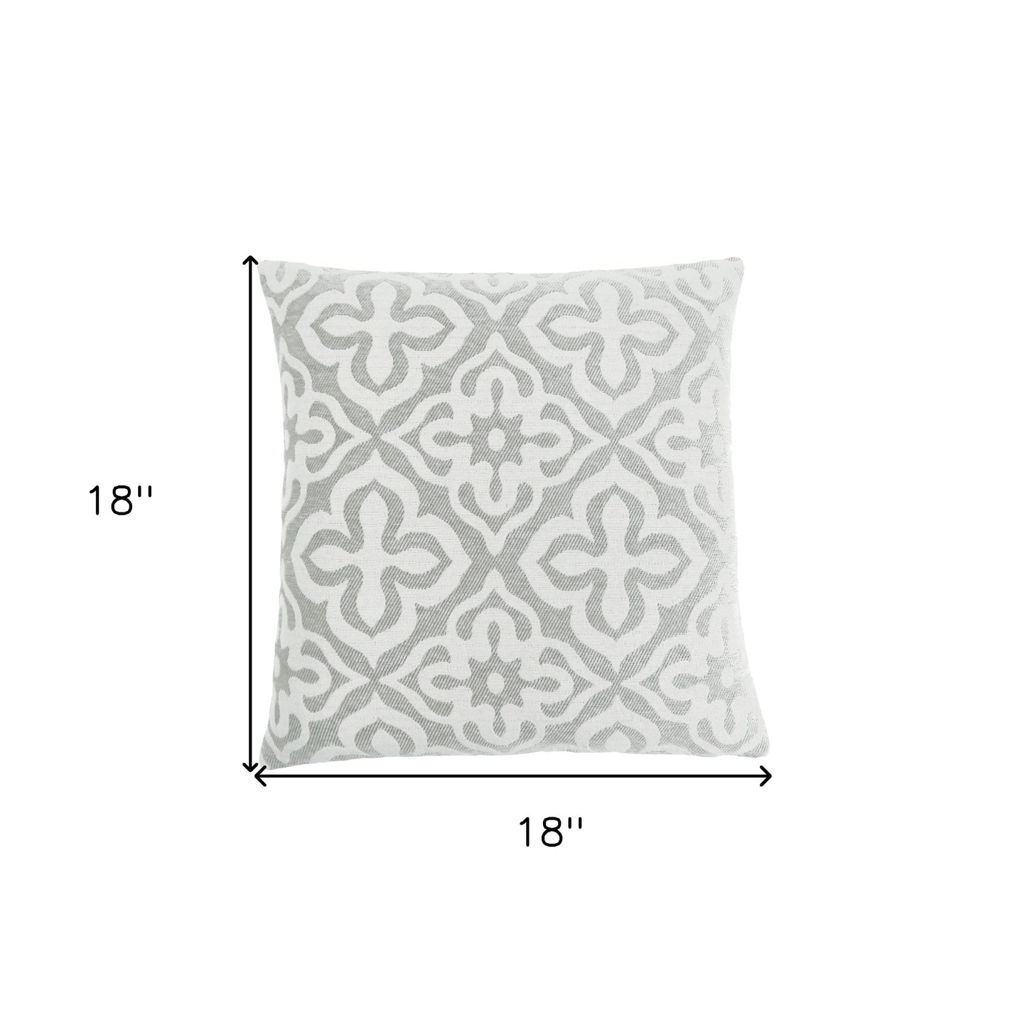 Set Of Two 18" X 18" Gray and White Polyester Geometric Zippered Pillow