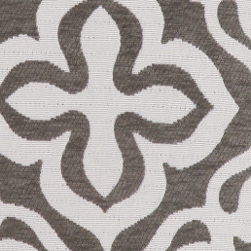 Set Of Two 18" X 18" Gray and White Polyester Geometric Zippered Pillow