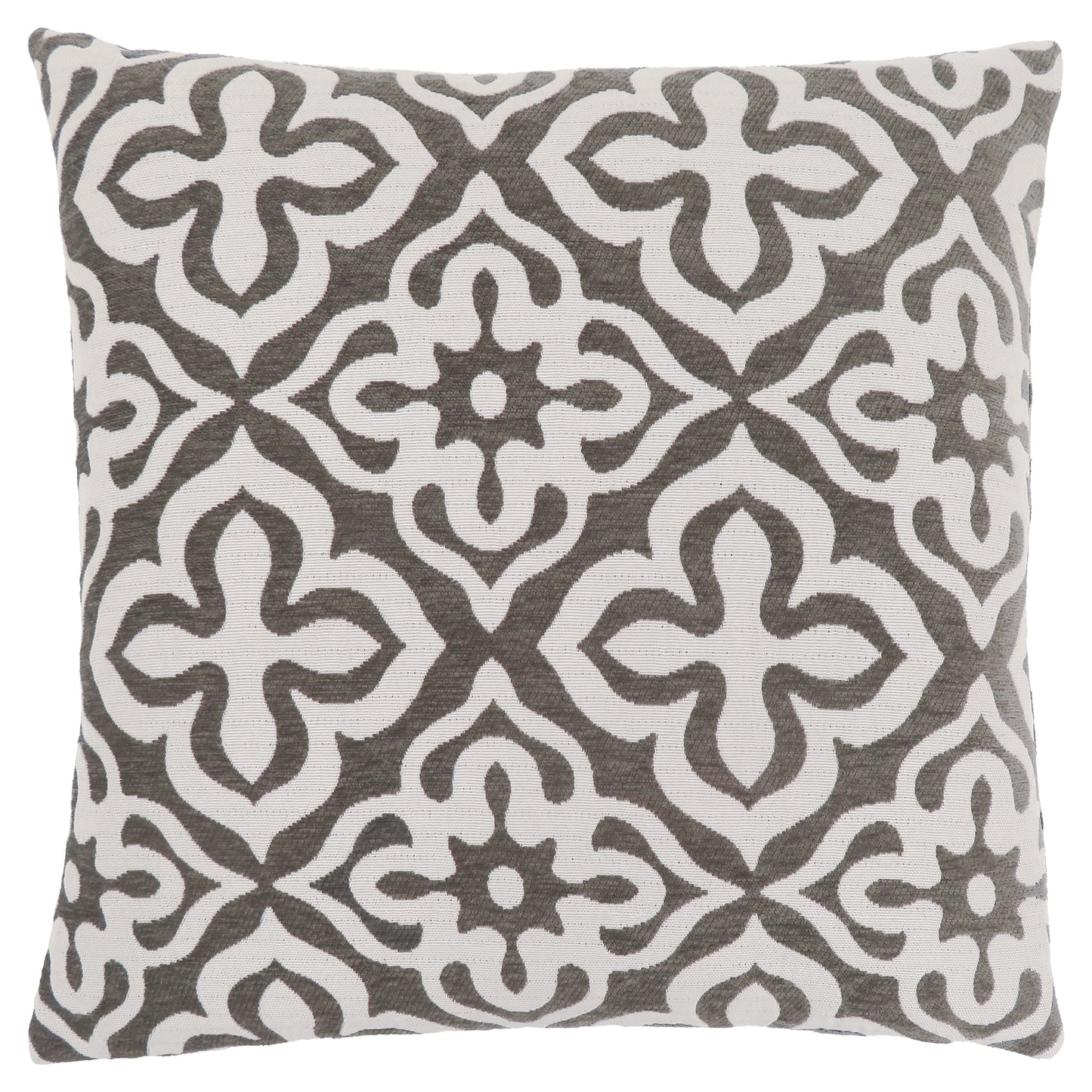 Set Of Two 18" X 18" Gray and White Polyester Geometric Zippered Pillow