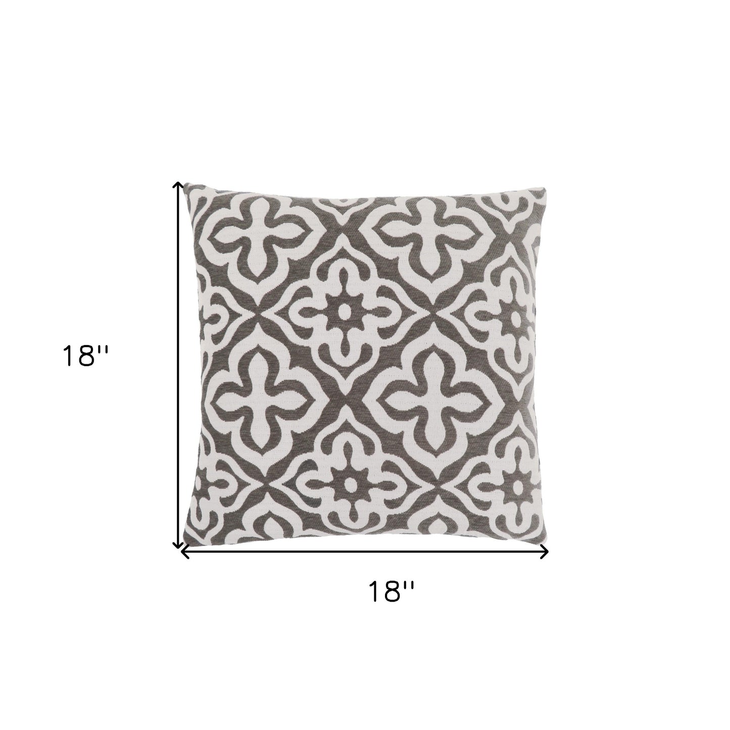 Set Of Two 18" X 18" Gray and White Polyester Geometric Zippered Pillow