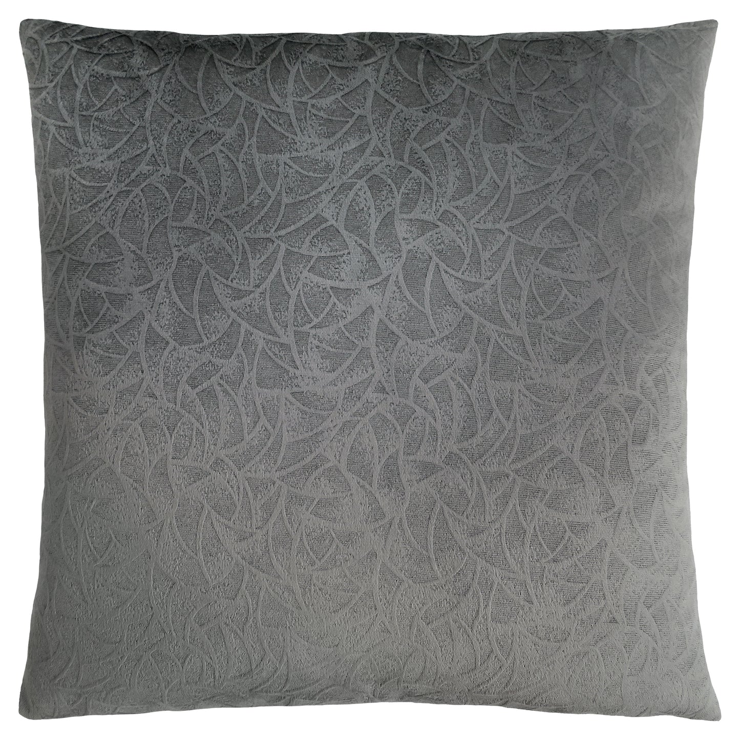 Set Of Two 18" X 18" Light Gray Velvet Polyester Floral Zippered Pillow