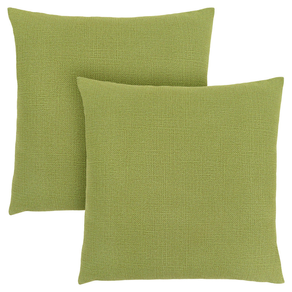 Set Of Two 18" X 18" Lime Green Polyester Interlocking Zippered Pillow