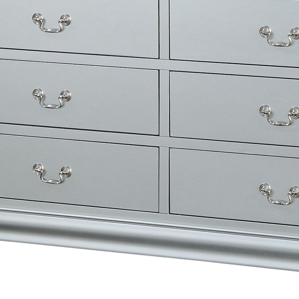 18" X 60" X 34" Platinum Wood Dresser