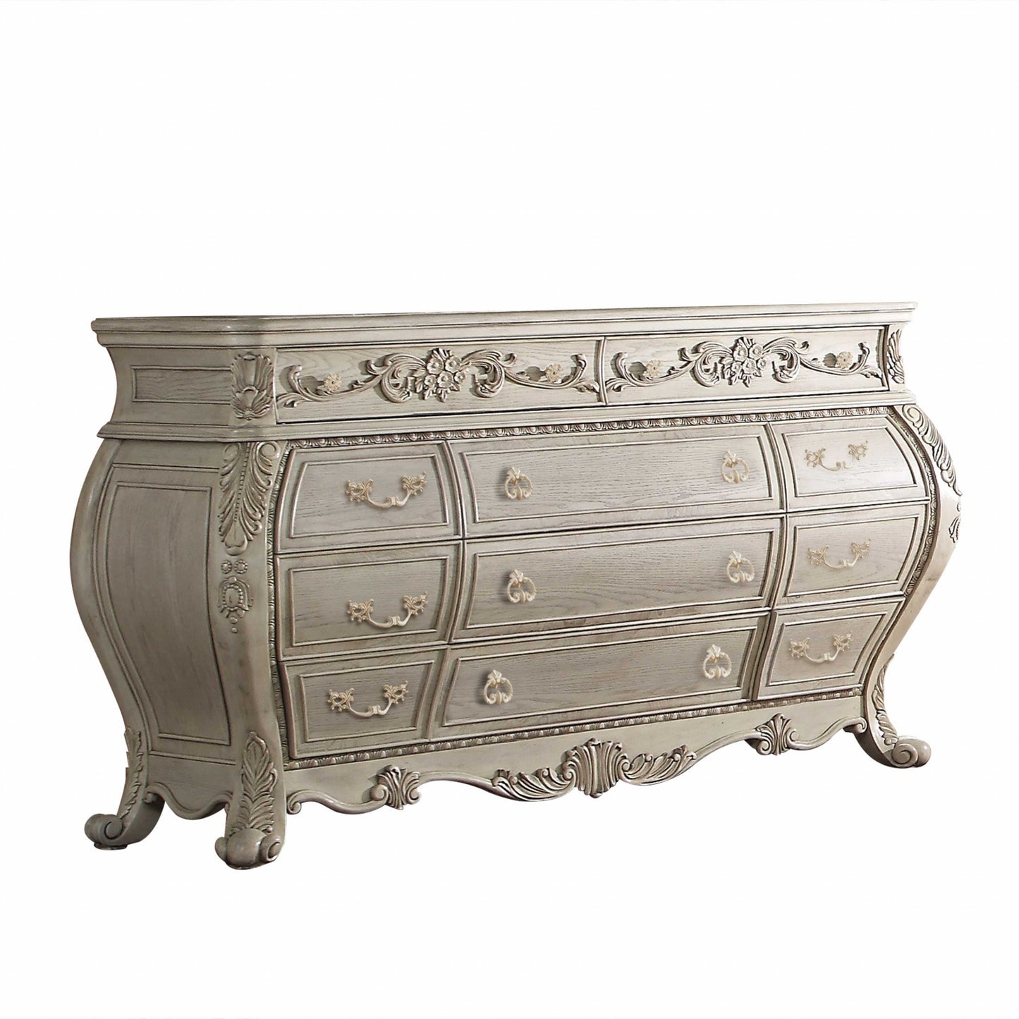 18" X 60" X 34" Platinum Wood Dresser