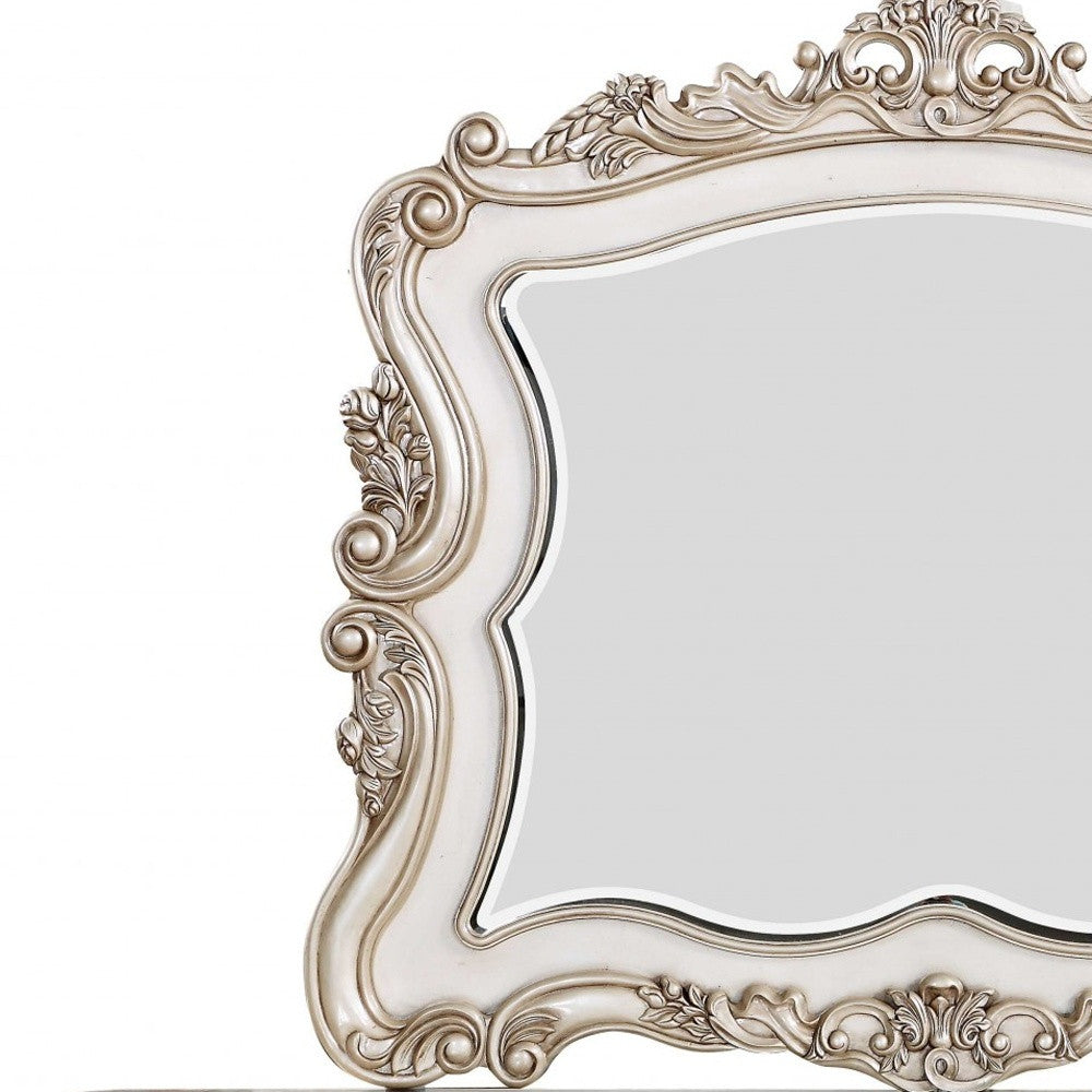 White Novelty Dresser Solid Wood Mirror