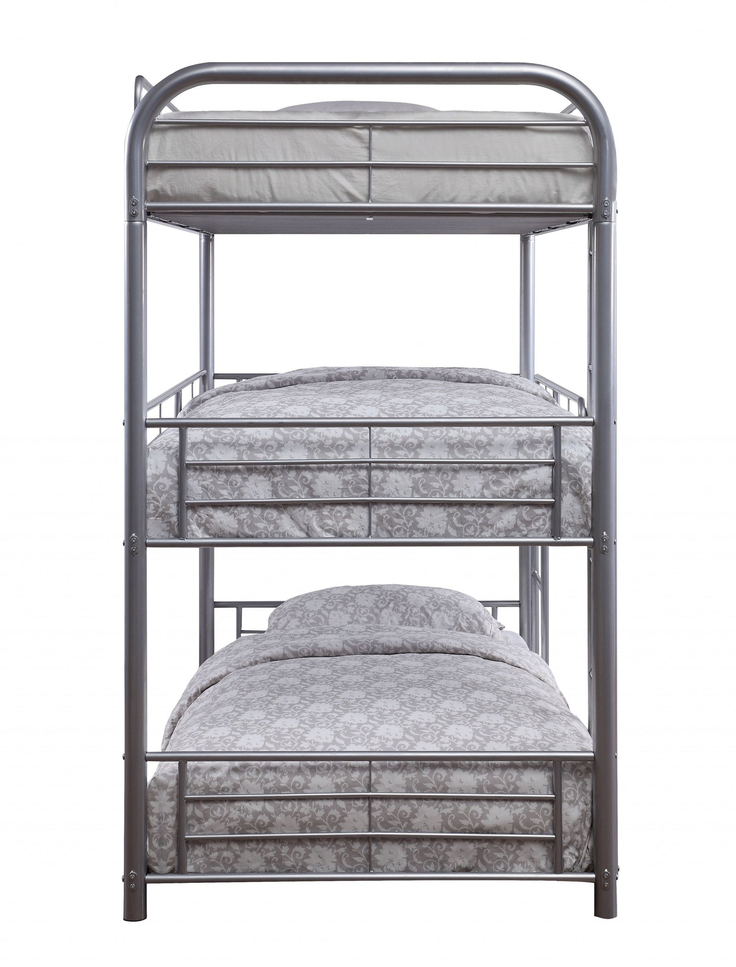 42" X 79" X 74" Gunmetal Metal Triple Bunk Bed - Twin