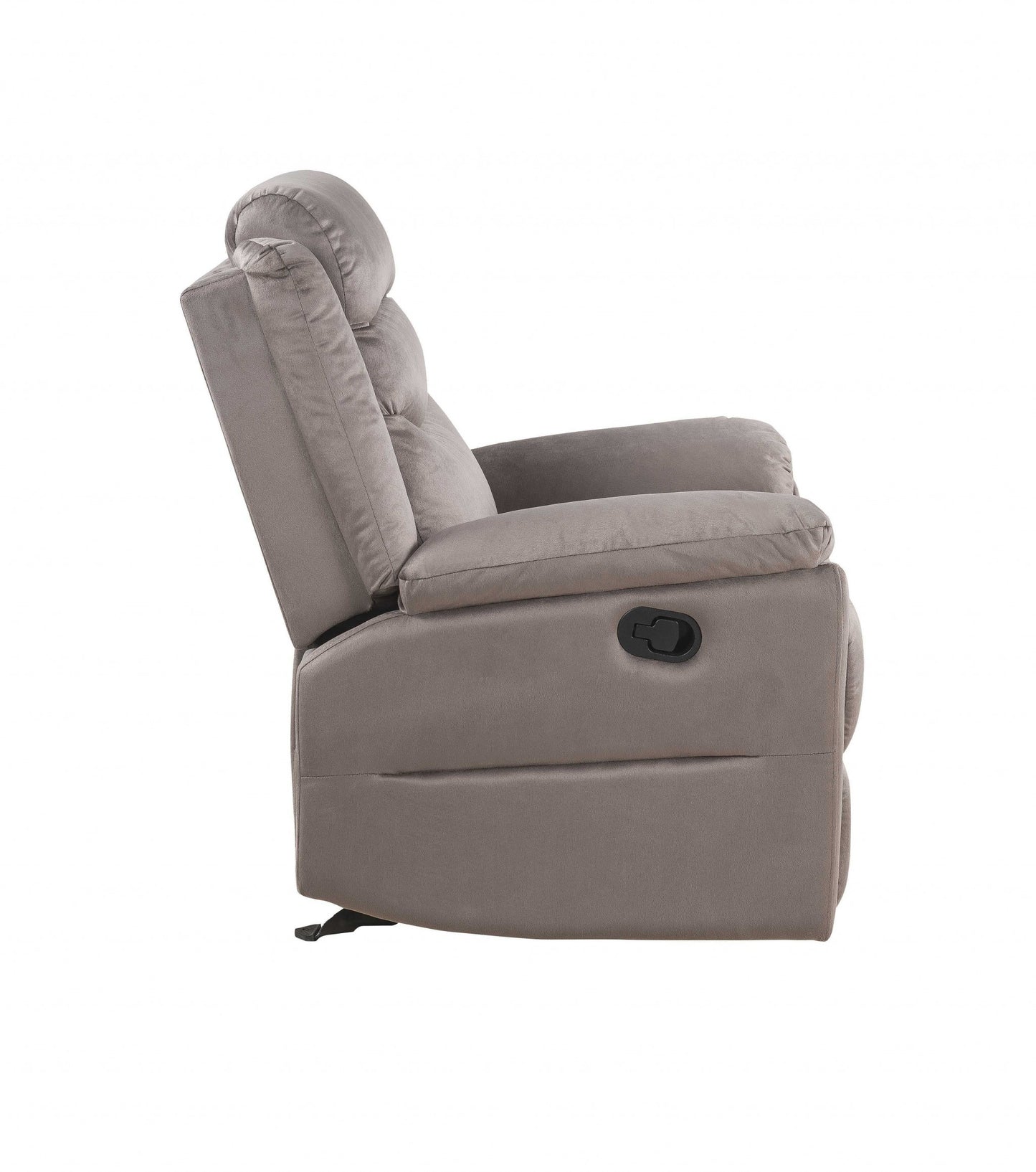 37" X 35" X 42" Velvet Upholstery Metal Reclining Mechanism Glider Recliner