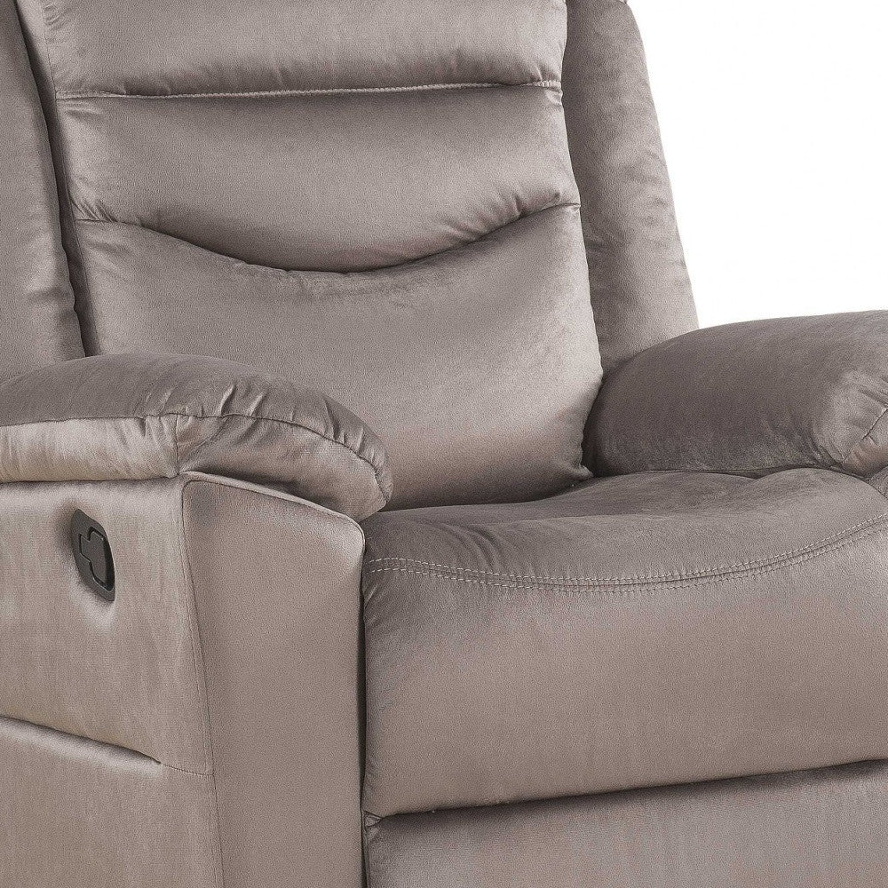 37" X 35" X 42" Velvet Upholstery Metal Reclining Mechanism Glider Recliner