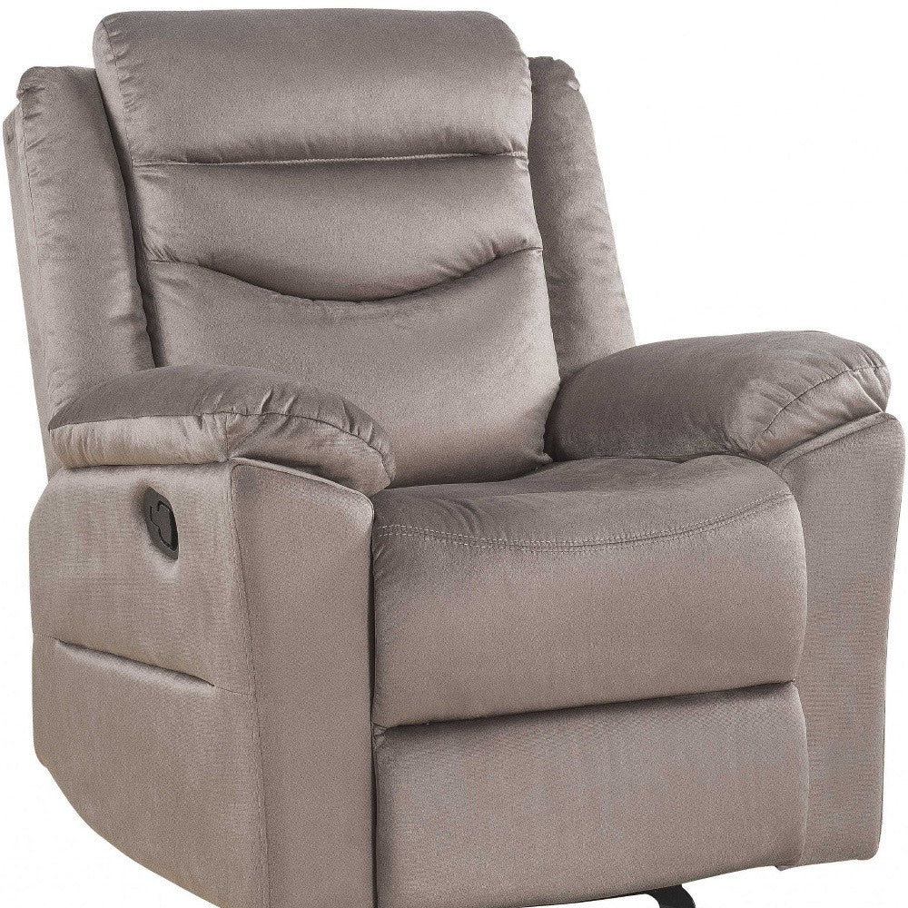 37" X 35" X 42" Velvet Upholstery Metal Reclining Mechanism Glider Recliner