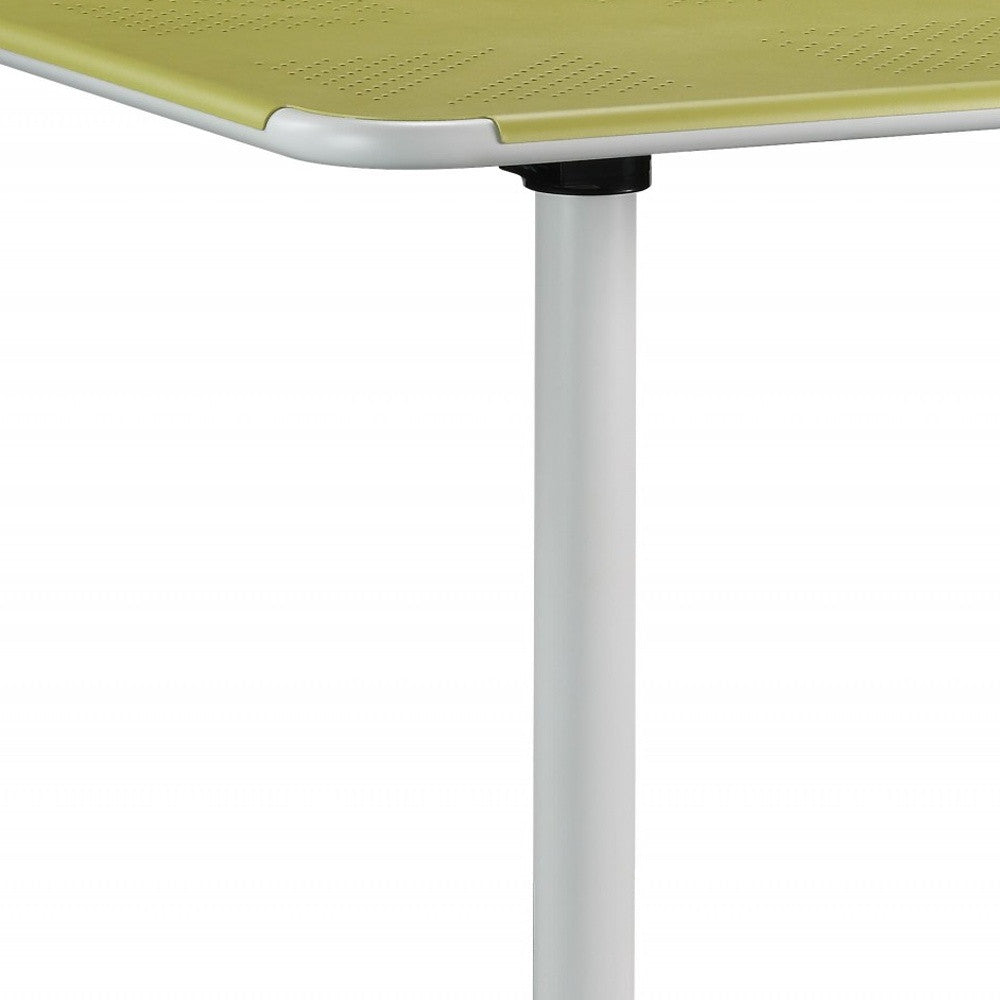 24" X 24" X 30" Yellow White Metal Folding Table