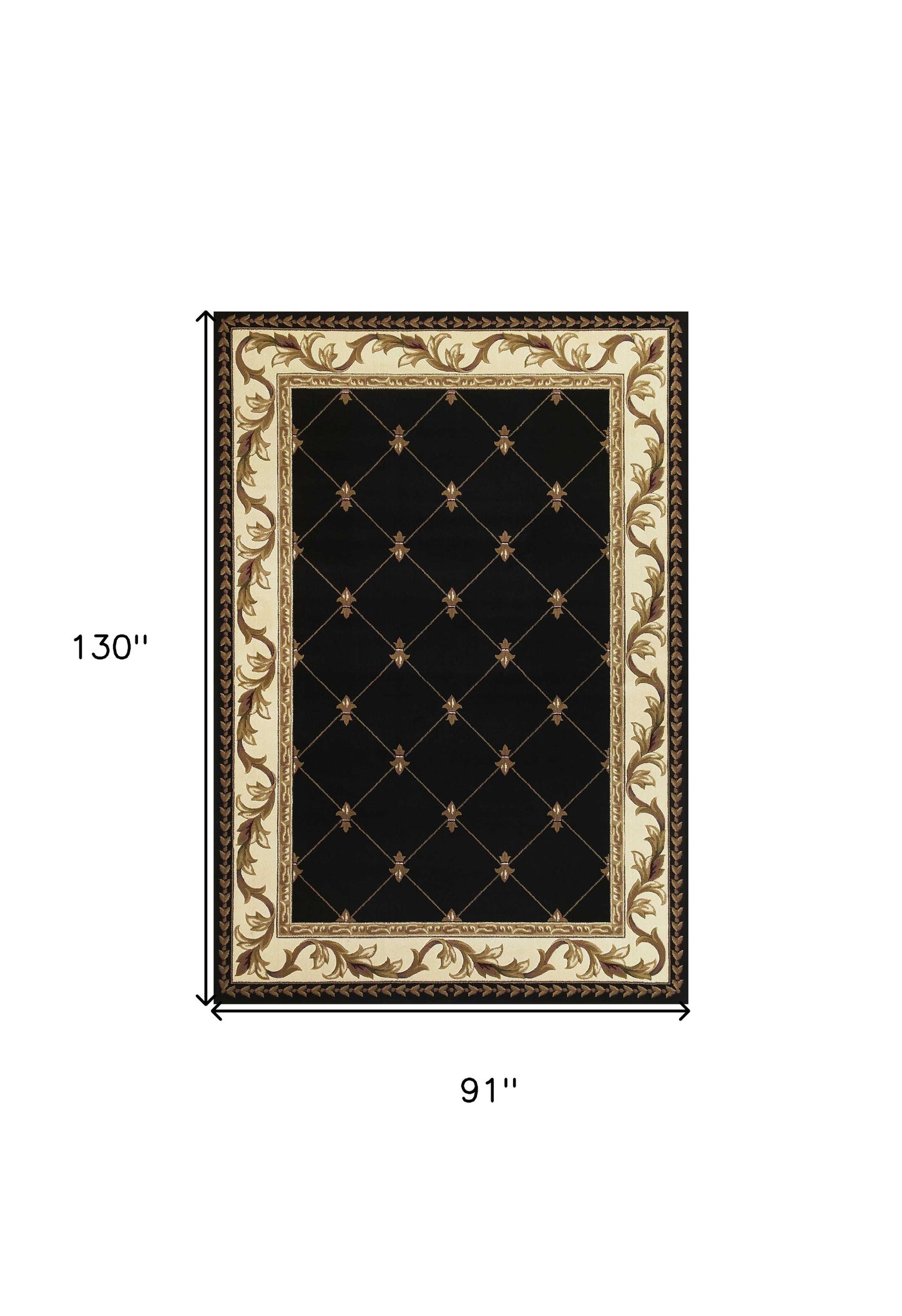 7' X 10' Polypropylene Black Area Rug