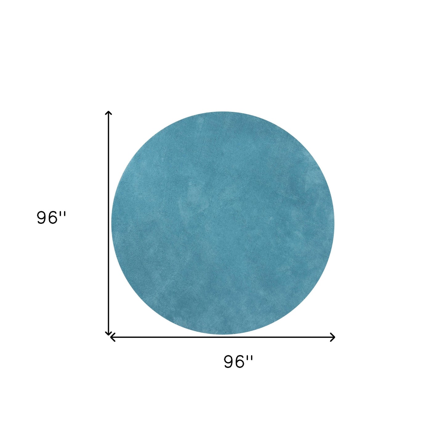 8' Round Polyester Highlighter Blue Area Rug