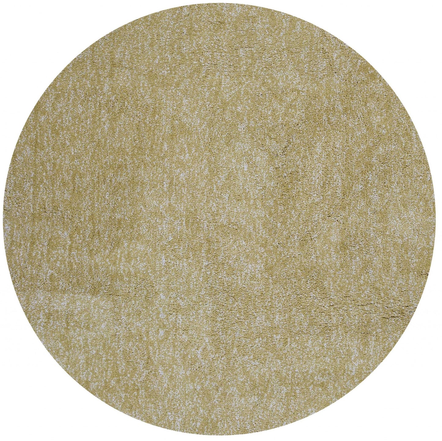 8' Round Polyester Yellow Heather Area Rug