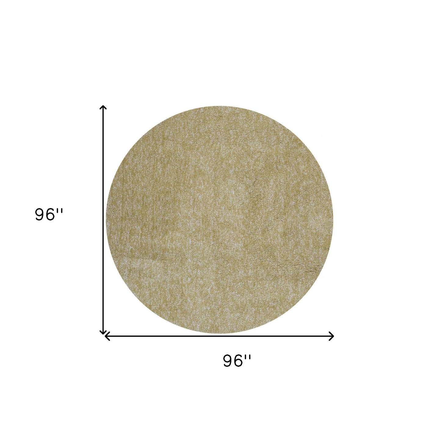 8' Round Polyester Yellow Heather Area Rug