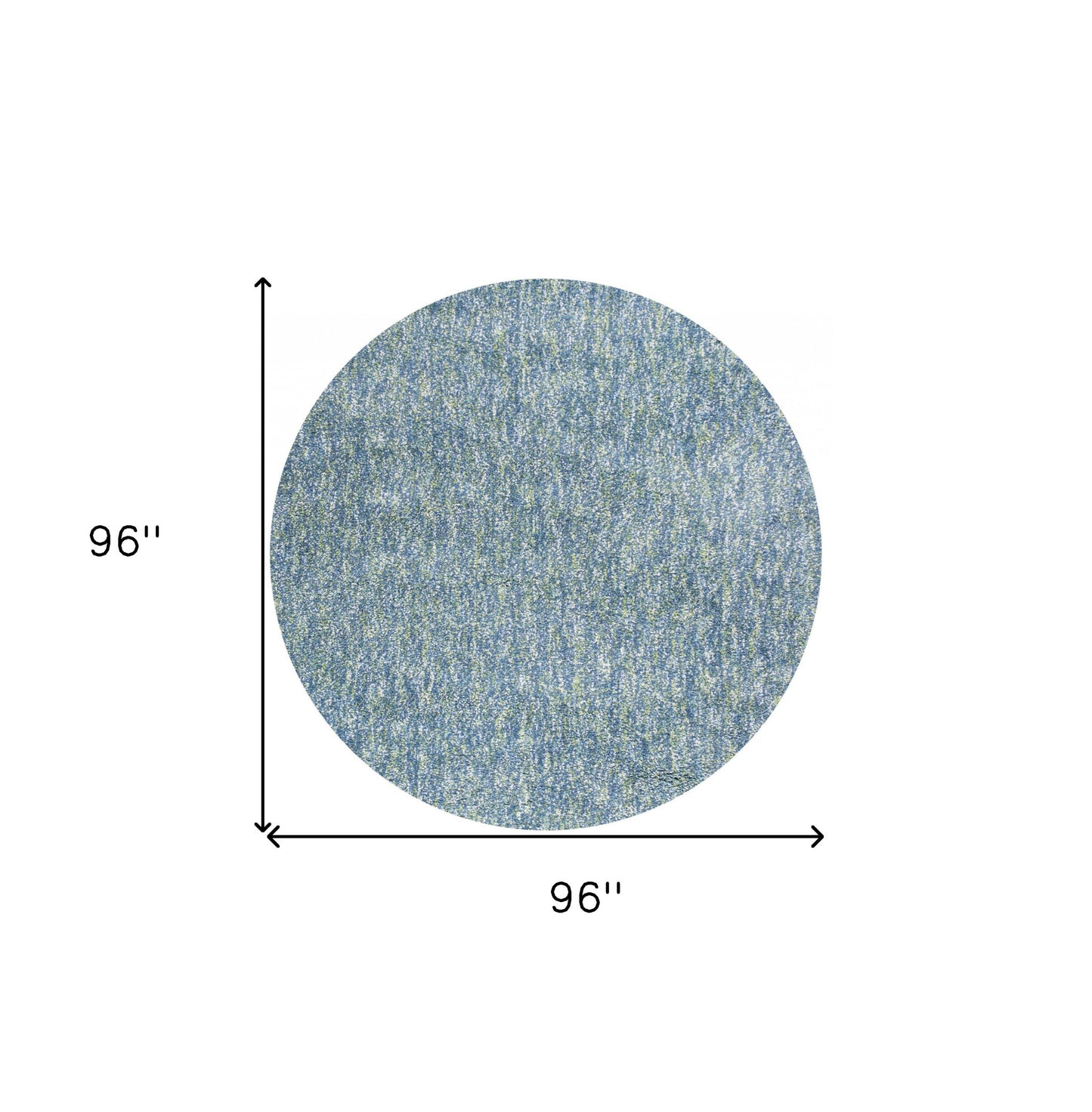 8' Round Polyester Seafoam Heather Area Rug