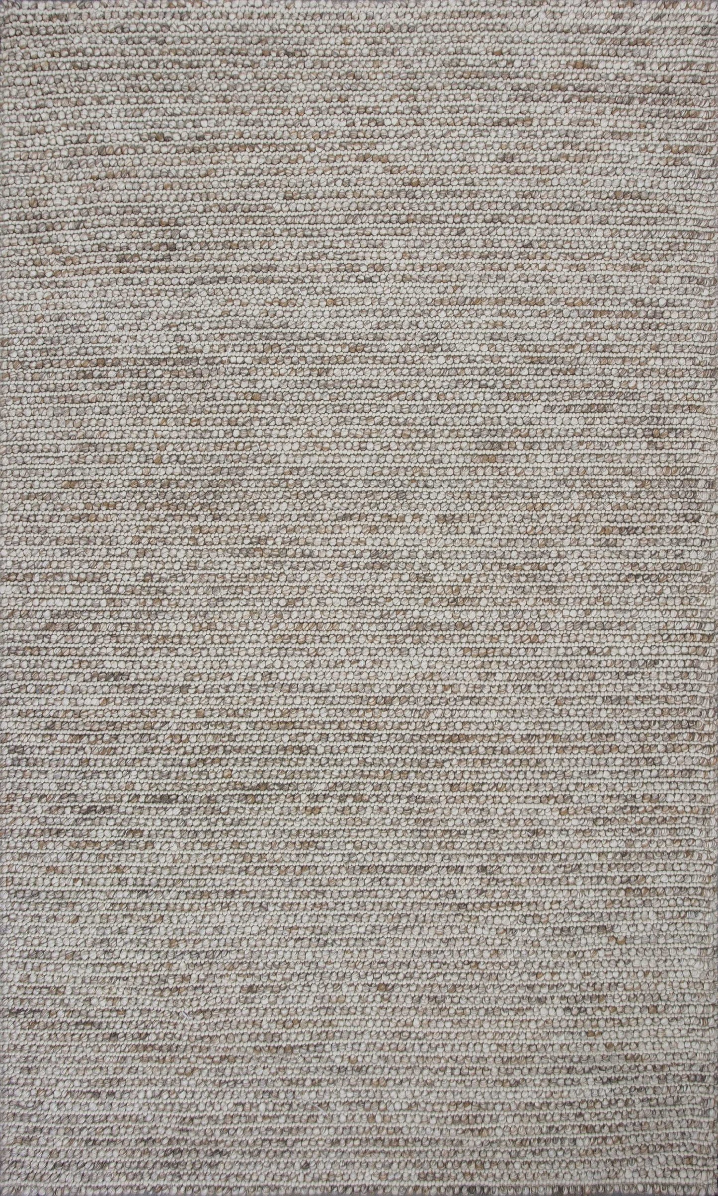 5' X 7' Natural Wool Boucle Berber Style Area Rug