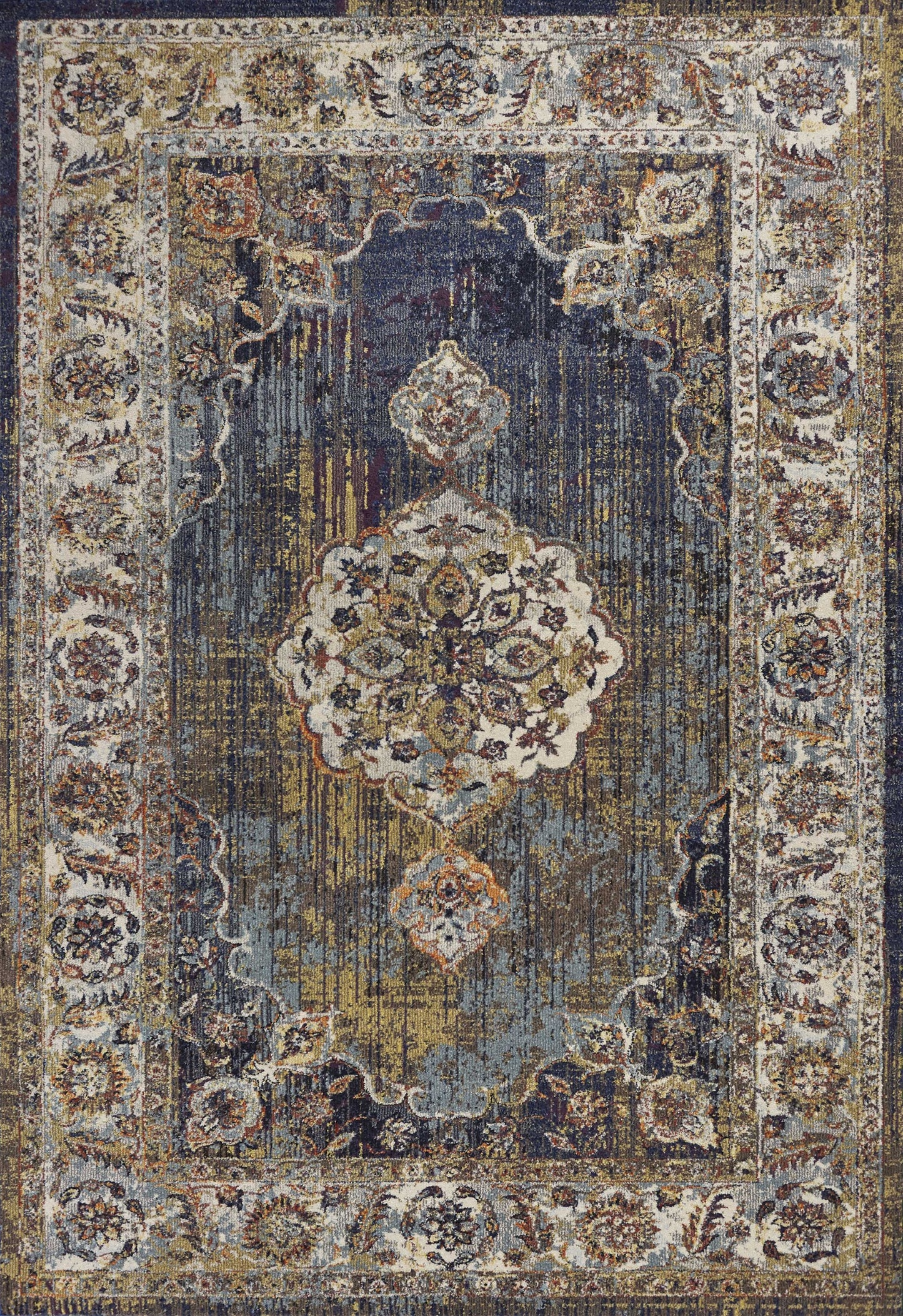 7' X 10' Polypropylene Navy Area Rug