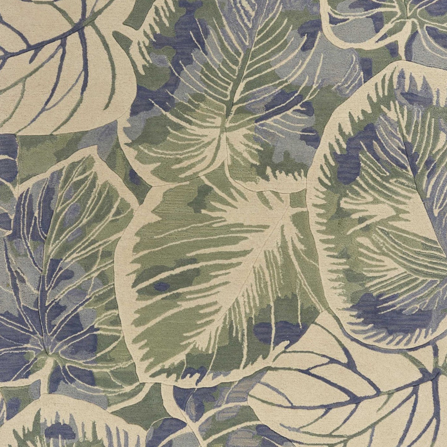 7' X 9' Wool Blue Or Green Area Rug
