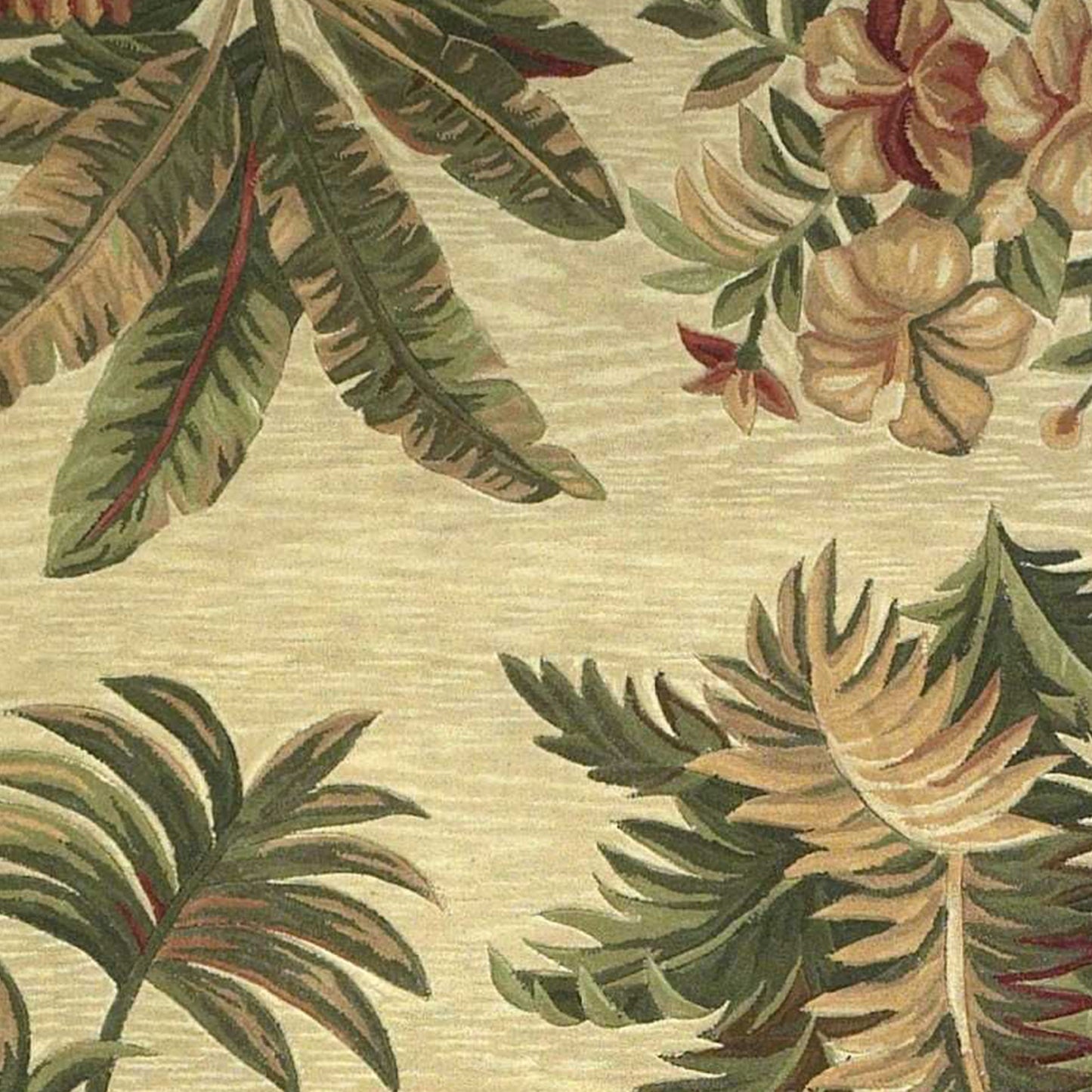 10' Ivory Hand Tufted Tropical Indoor Runner Rug